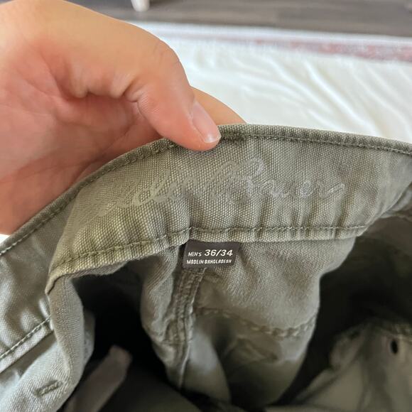 Eddie Bauer Green Grey Jean Pant Trouser Men's Sz 36x34 Tall - Picture 8 of 9